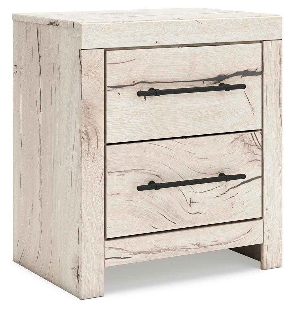 Lawroy Light Natural Panel Bedroom Set angled view