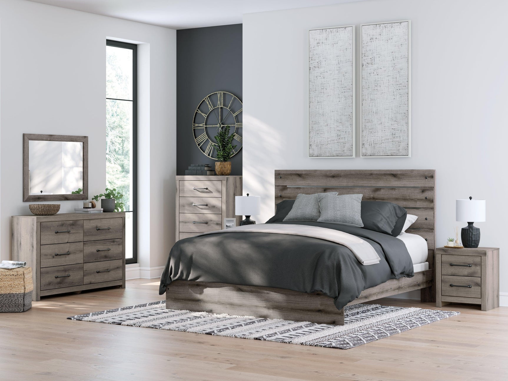 Graystorm Brown Gray Dresser and Mirror