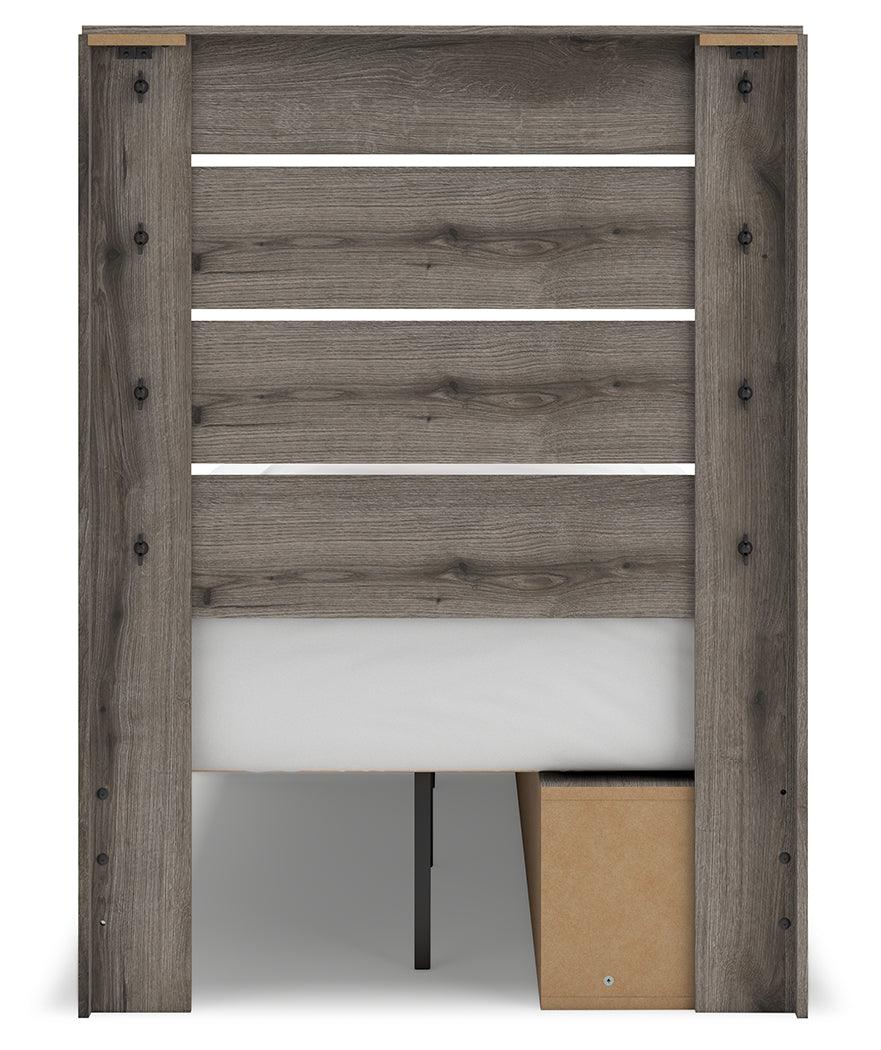 Graystorm Brown Gray Twin Panel Storage Bed