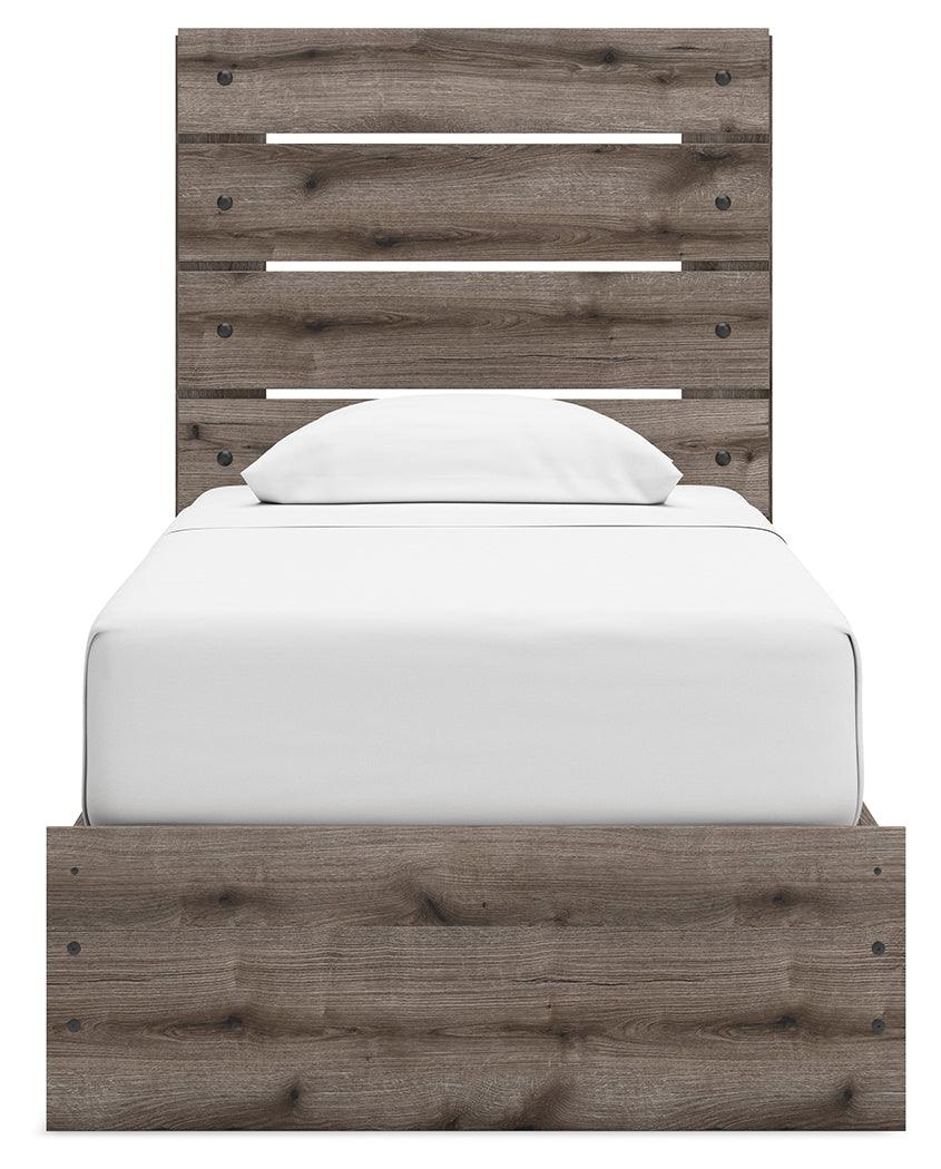 Graystorm Brown Gray Twin Panel Bed with Storage