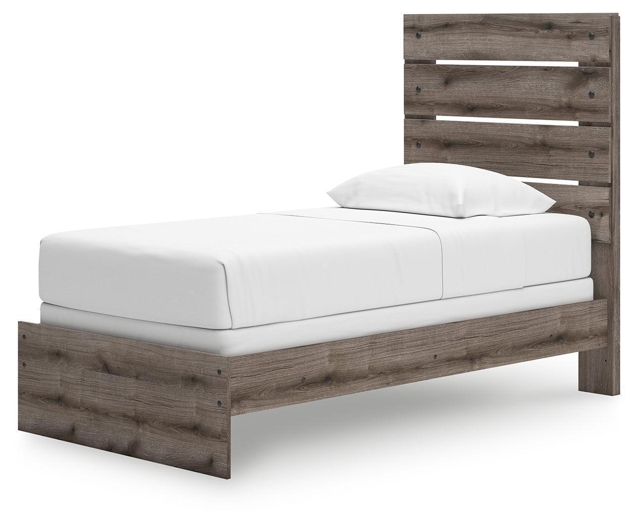 Graystorm Brown Gray Twin Panel Bed