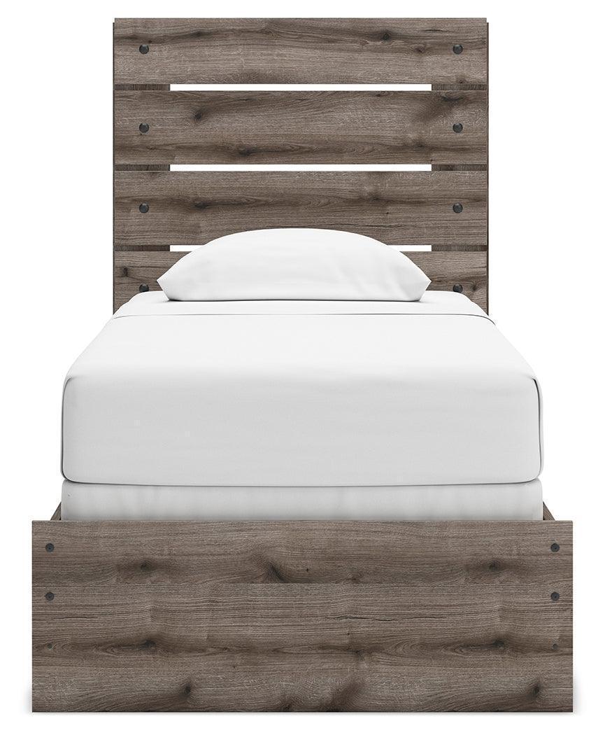 Graystorm Brown Gray Twin Panel Bed