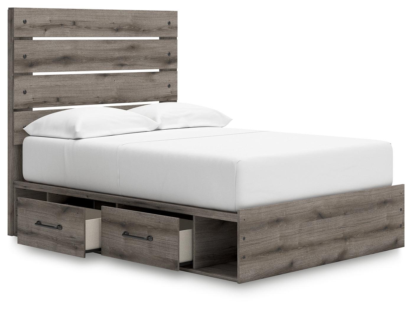Graystorm Brown Gray Full Panel Bed with Storage