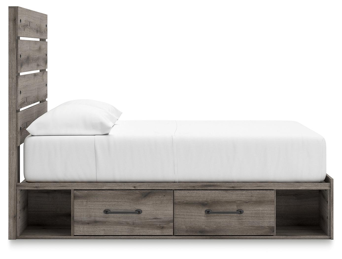 Graystorm Brown Gray Full Panel Bed with Storage