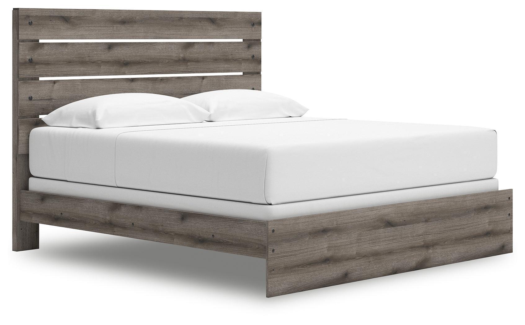 Graystorm Brown Gray King Panel Bed