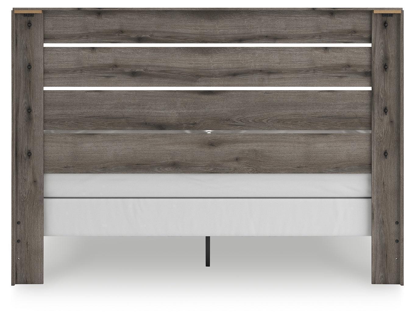 Graystorm Brown Gray King Panel Bed