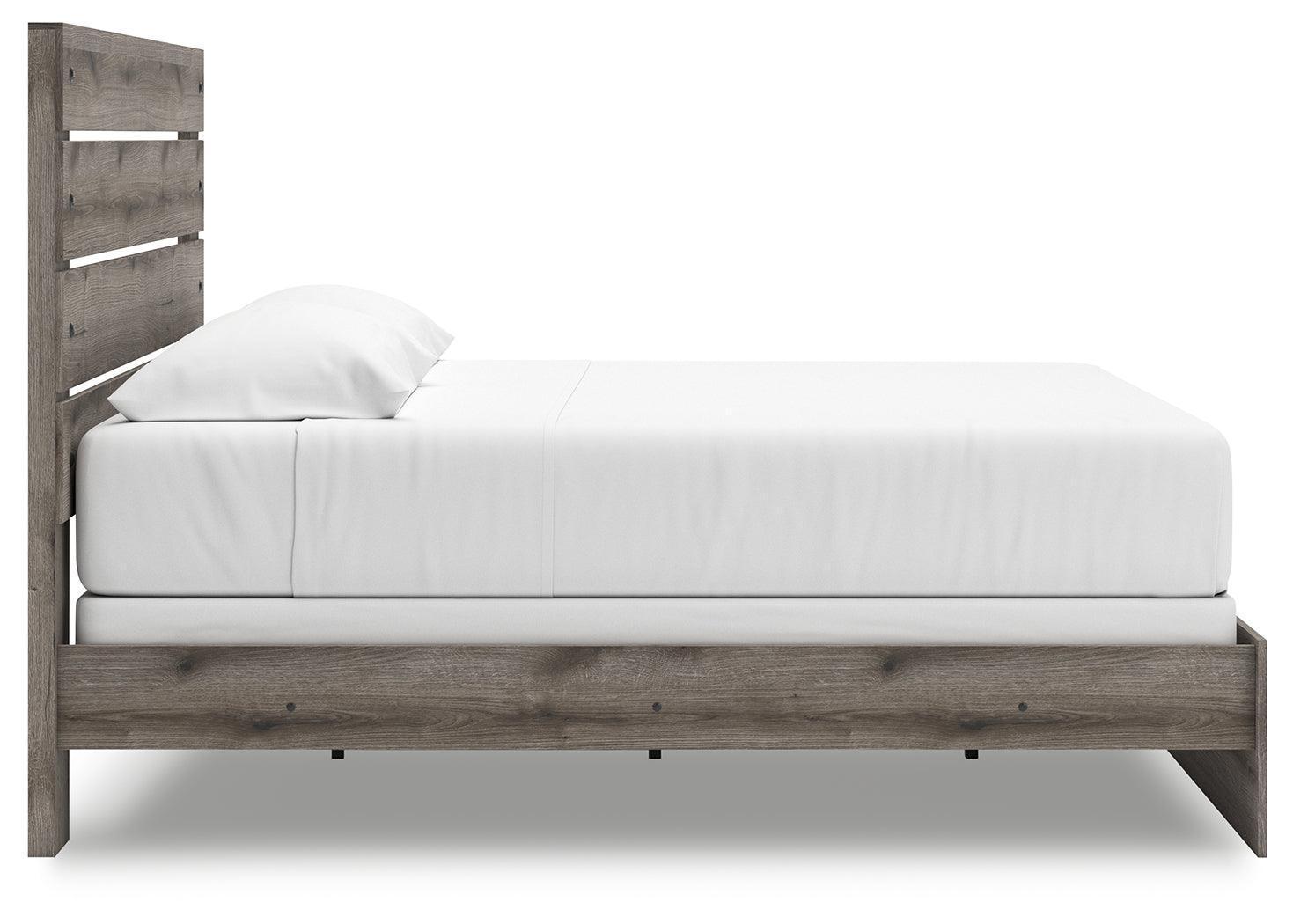 Graystorm Brown Gray King Panel Bed