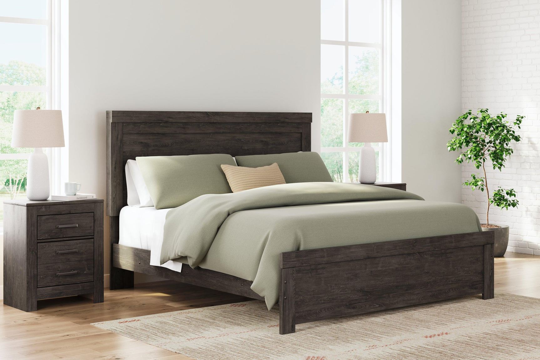 Brinxton Charcoal King Panel Bed