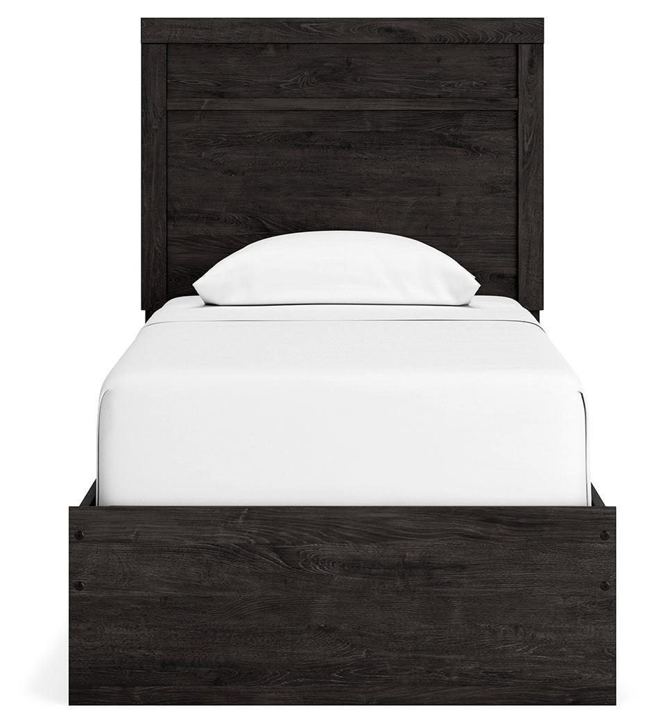 Belachime Black Twin Panel Bed - Ella Furniture