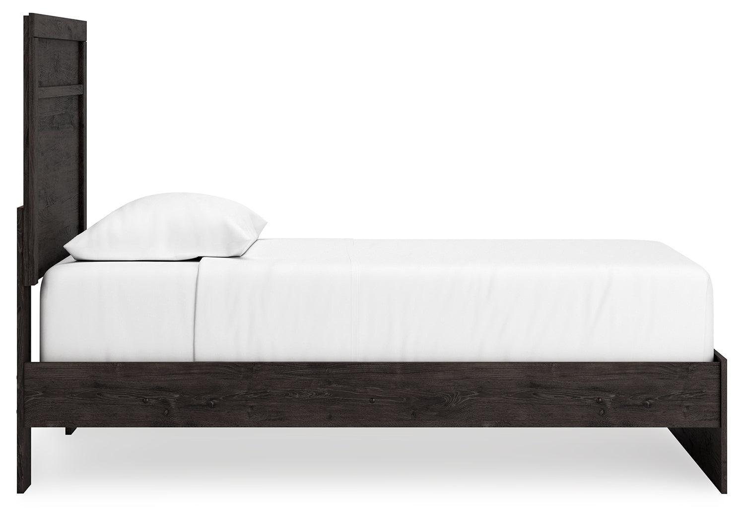 Belachime Black Twin Panel Bed - Ella Furniture