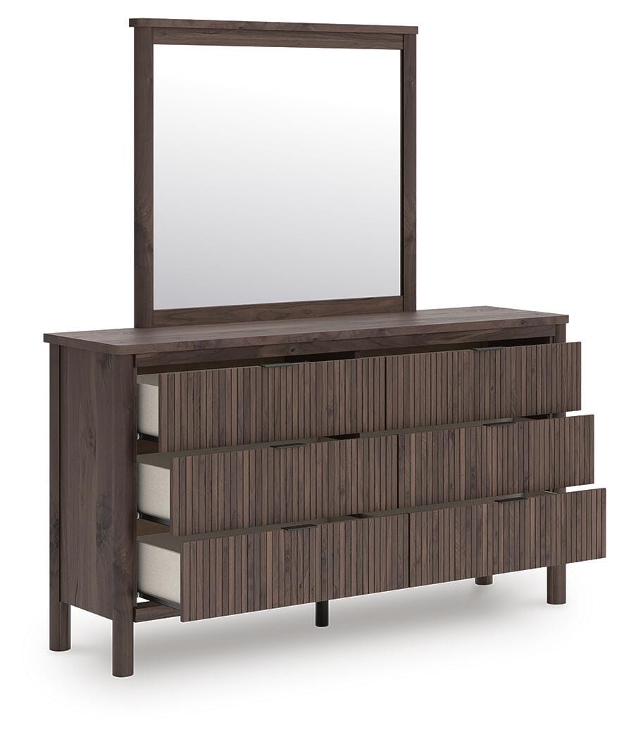 Pamytta Brown Upholstered Panel Bedroom Set angled view