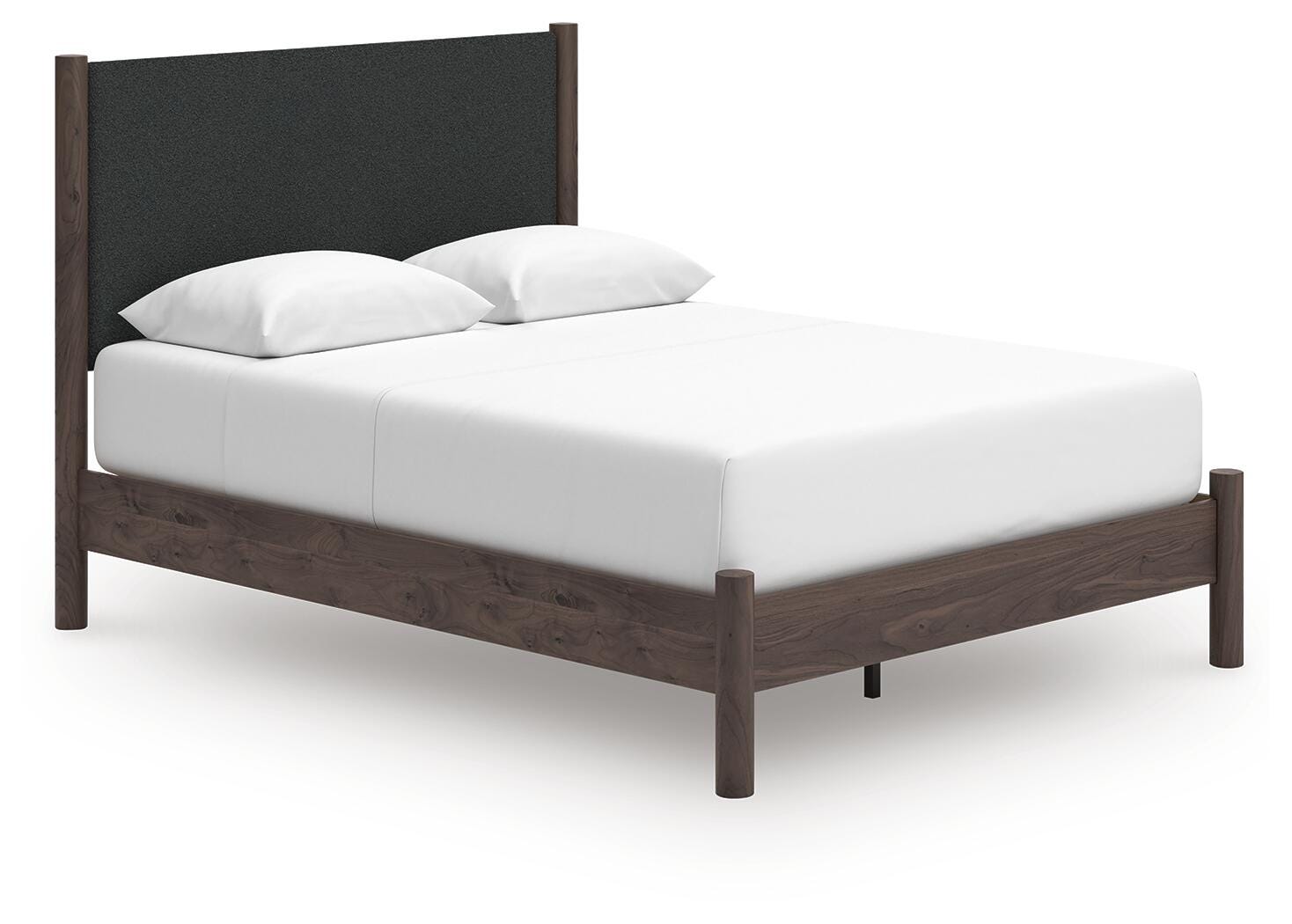Pamytta Brown Upholstered Platform Bedroom Set angled view