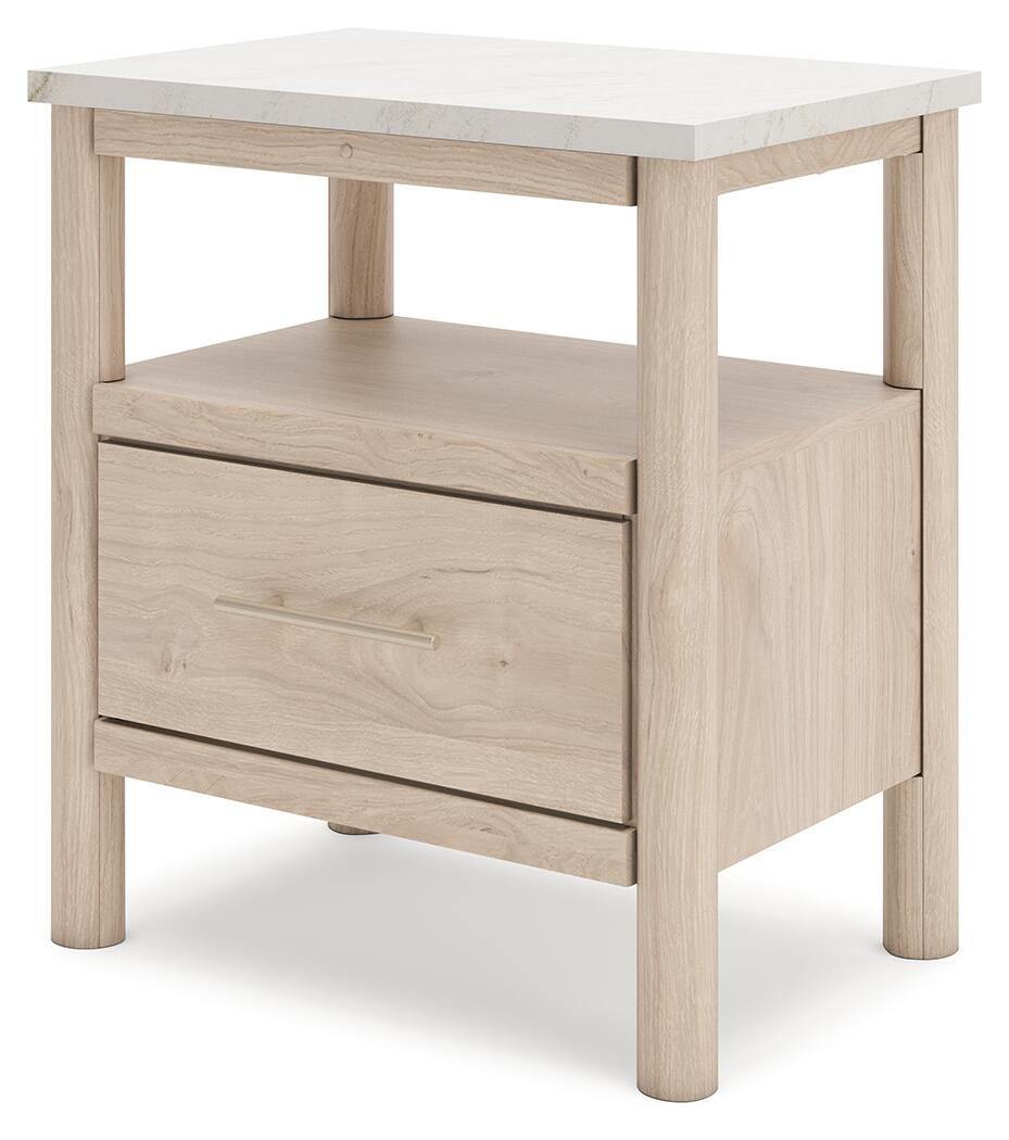 Cadmori Two-tone Upholstered Panel Bedroom Set angled view