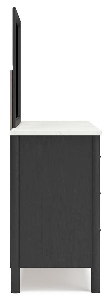 Cadmori Black White Dresser And Mirror