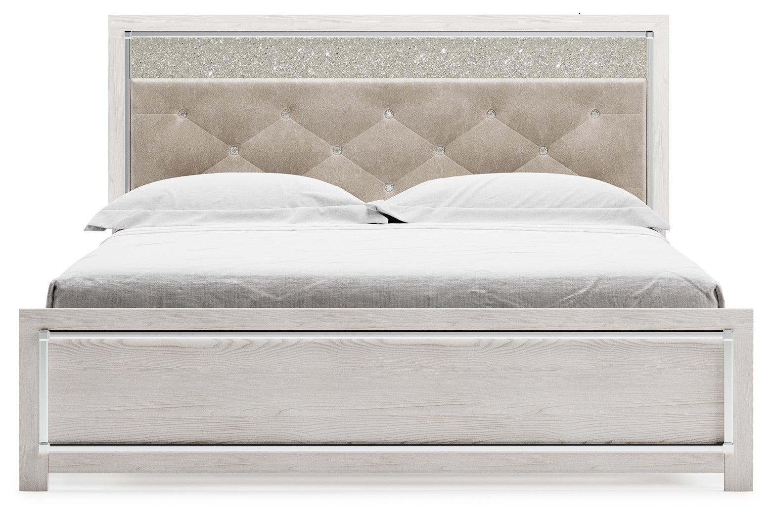 Altyra White King Panel Bed