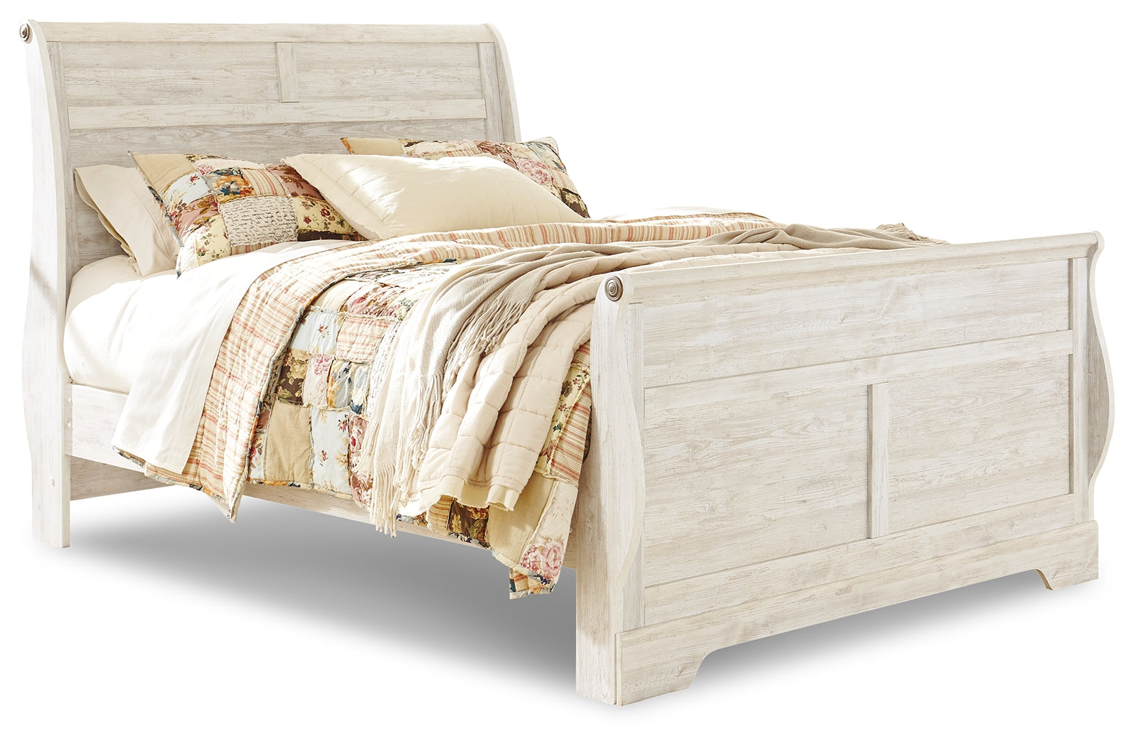 Willowton Whitewash King Sleigh Bed
