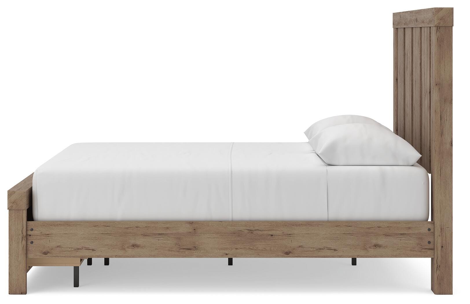 Oliandon Light Brown Queen Panel Storage Bed view 4
