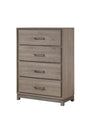 River Brown Modern Contemporary Solid Wood And Veneers 4-Drawers Handle Accent Chest - Ella Furniture