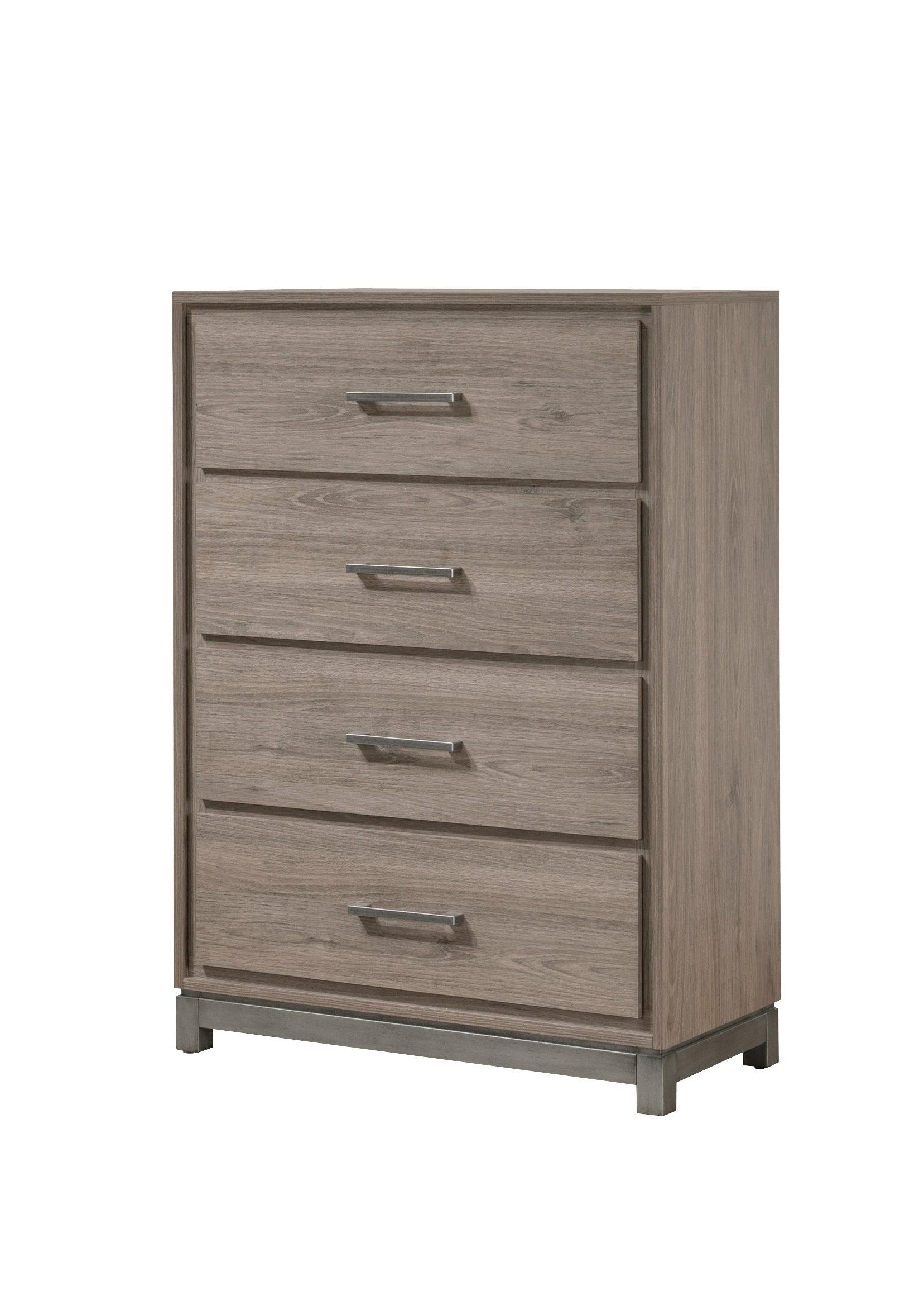 River Brown Modern Contemporary Solid Wood And Veneers 2-Drawers Night Stand - Ella Furniture
