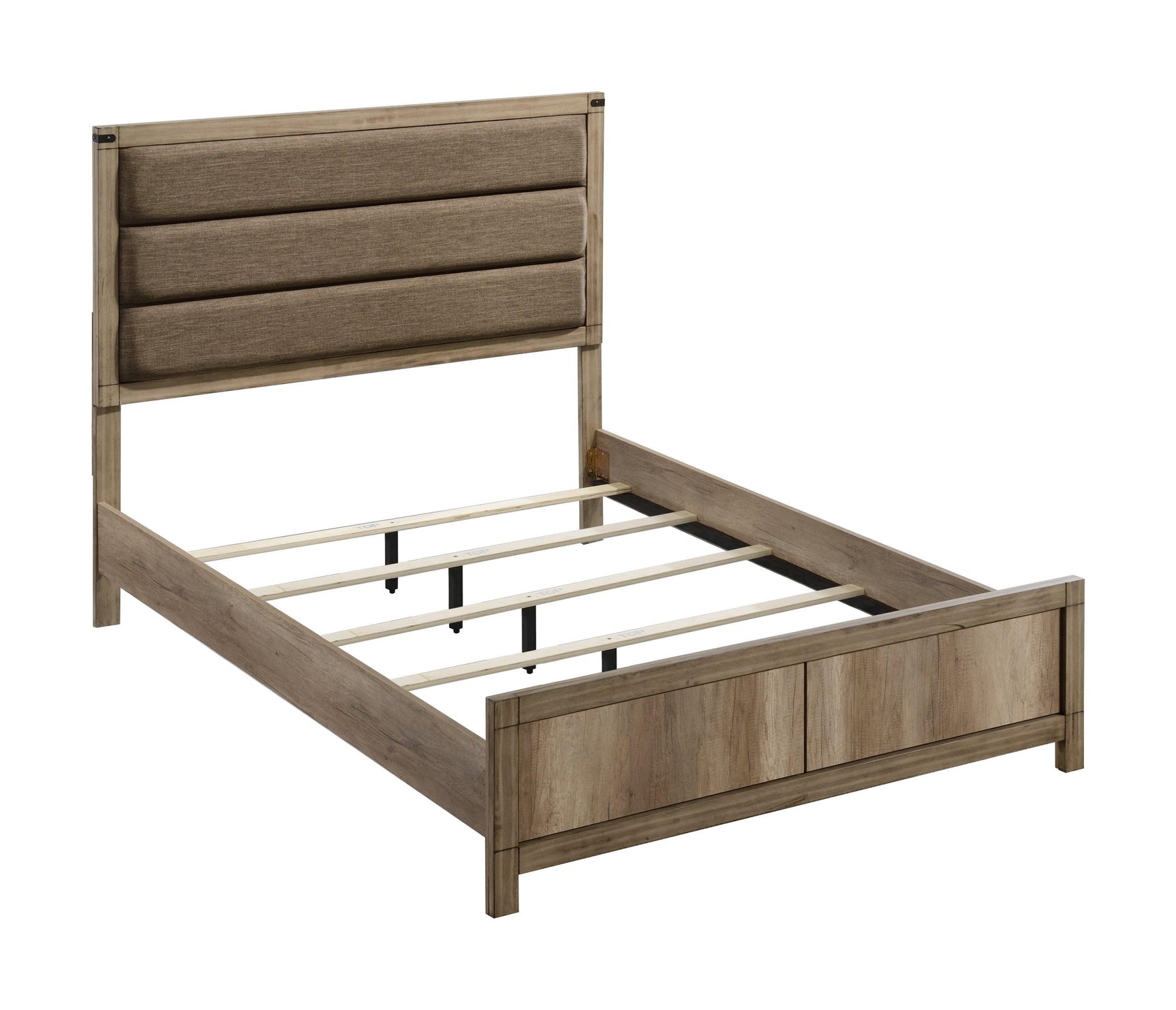 Matteo Melamine Sleek and Modern Contemporary Wood Full Fabric Upholstered Panel Bed - Ella Furniture