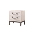 Veda Beige Modern Contemporary Solid Wood And Veneers 2-Drawers Night Stand - Ella Furniture