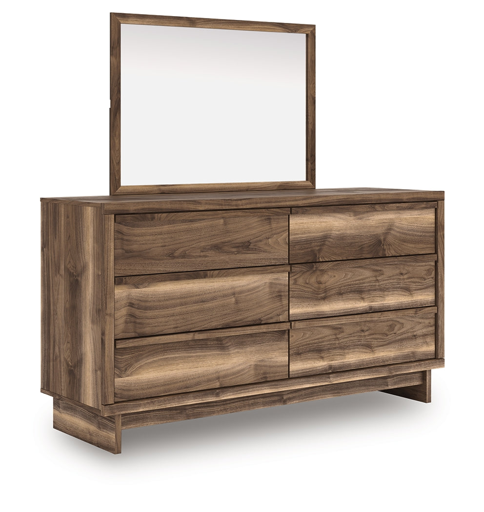 Chirason Brown Dresser and Mirror