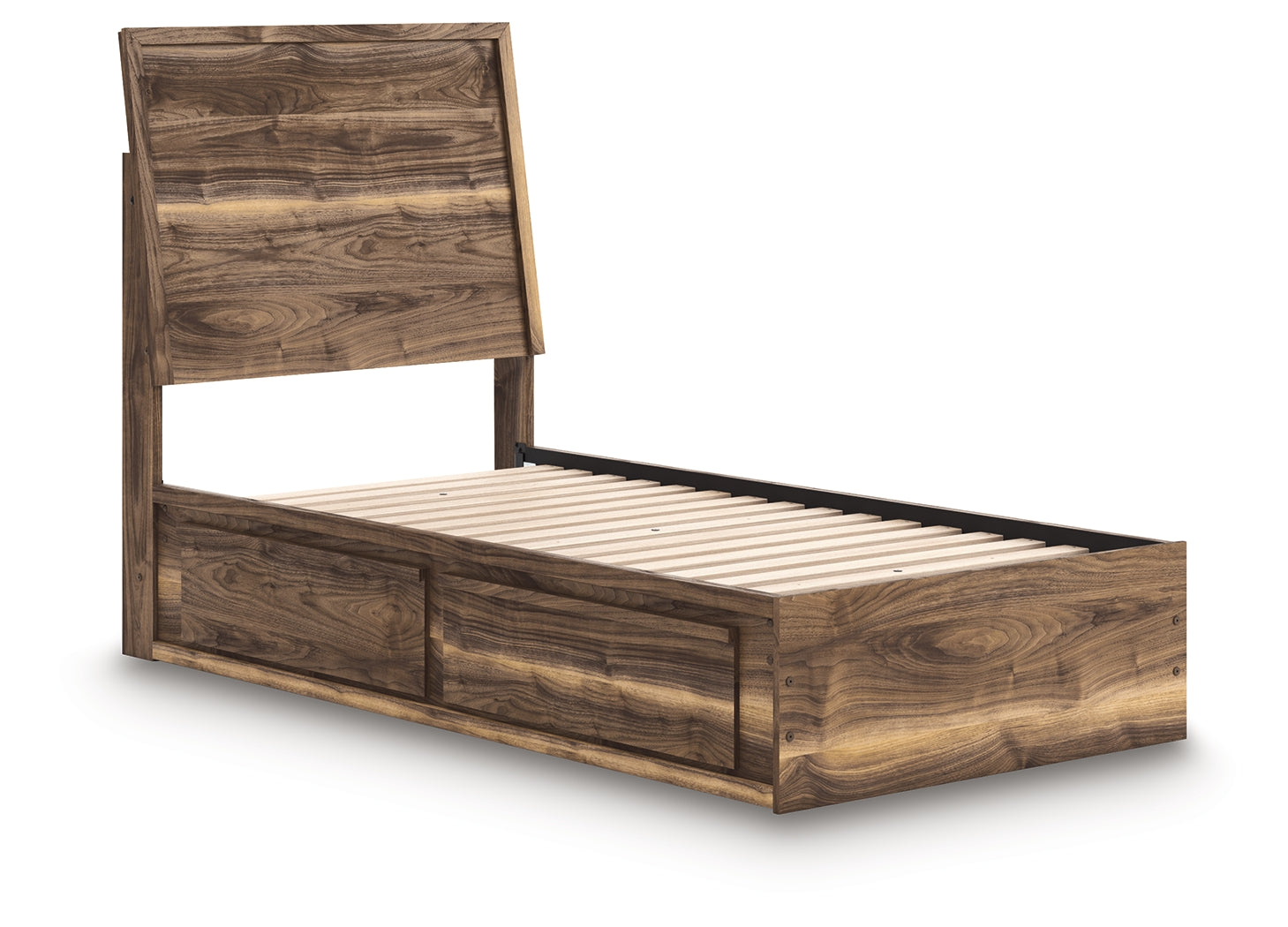Chirason Brown Twin Panel Bed with Storage