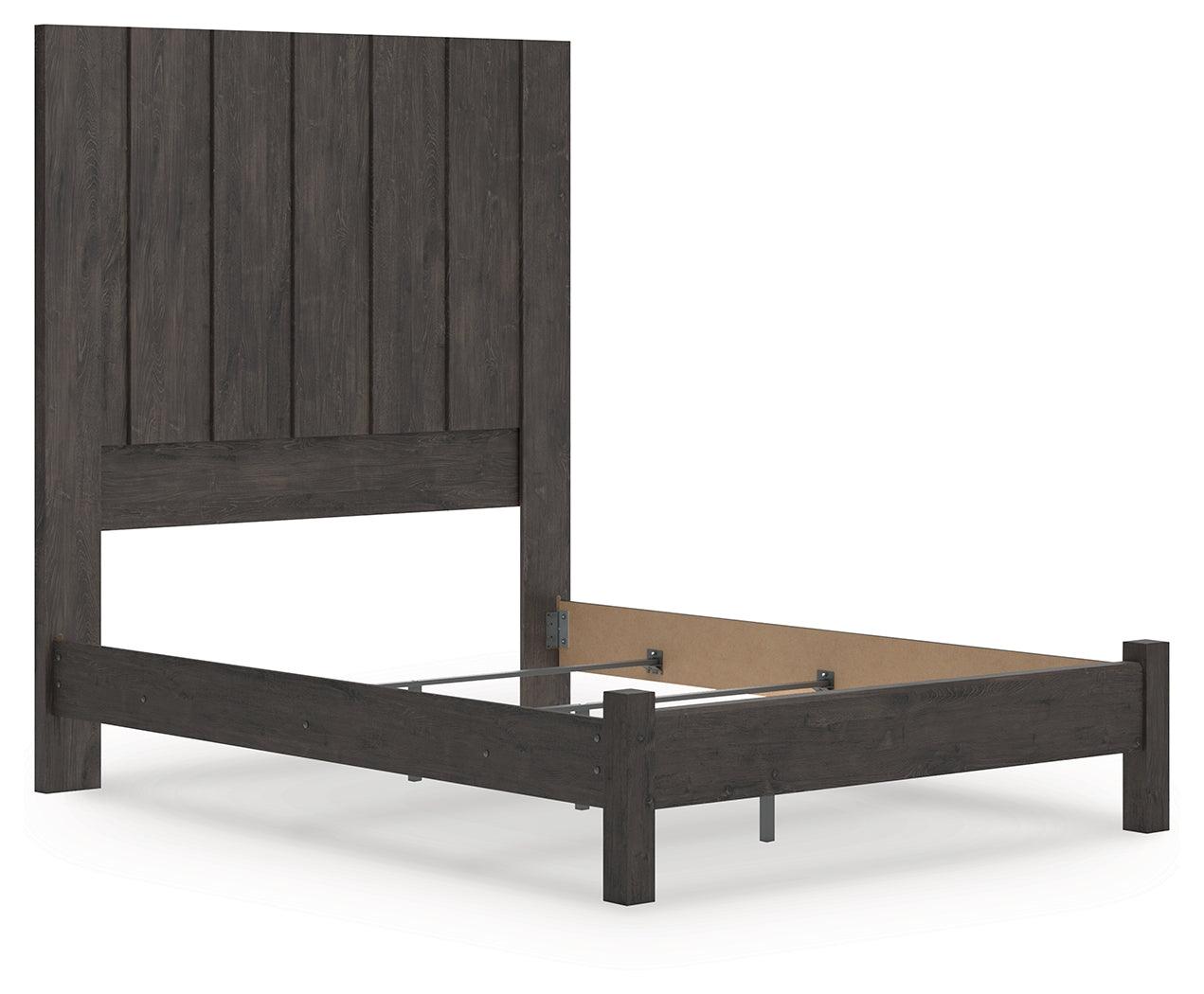 Fraluna Charcoal Queen Panel Bed