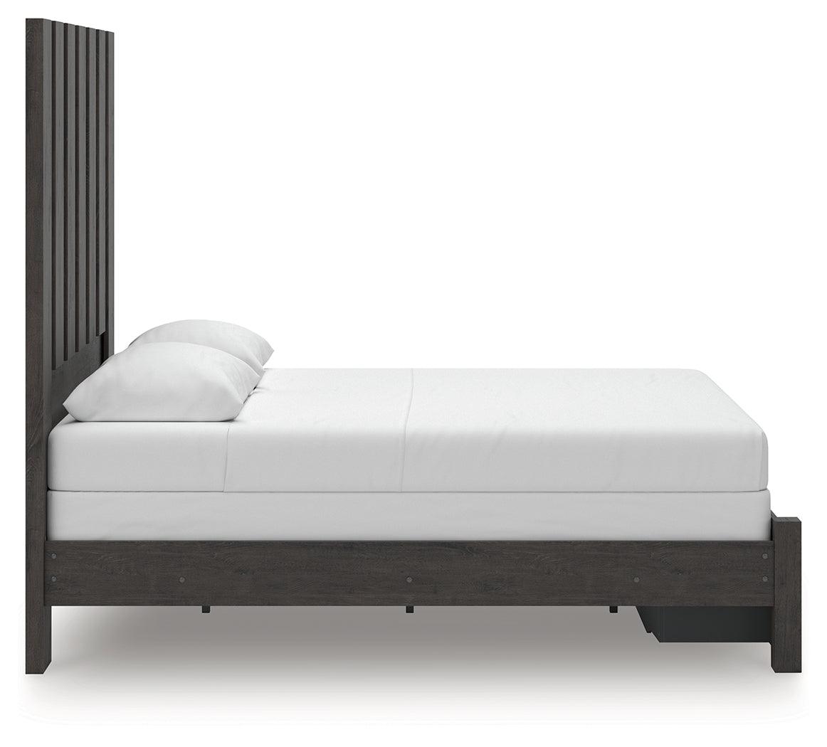 Fraluna Charcoal Queen Panel Storage Bed