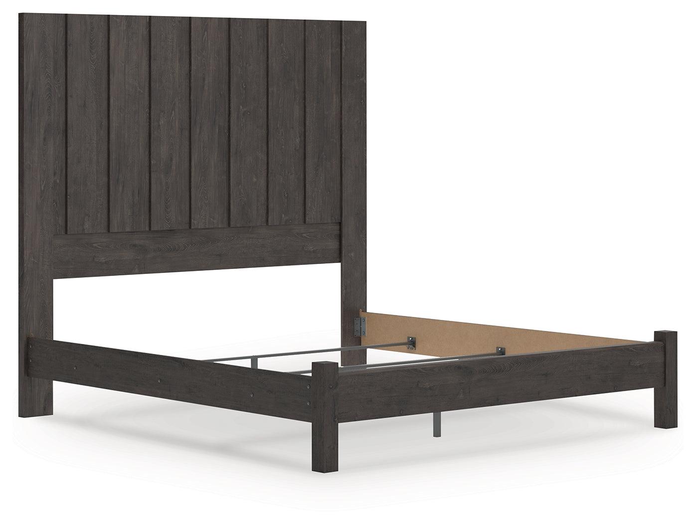 Fraluna Charcoal King Panel Bed
