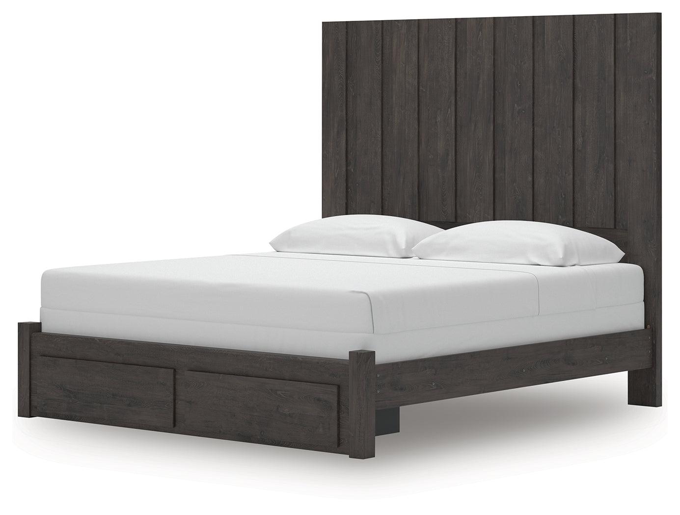 Fraluna Charcoal King Panel Storage Bed