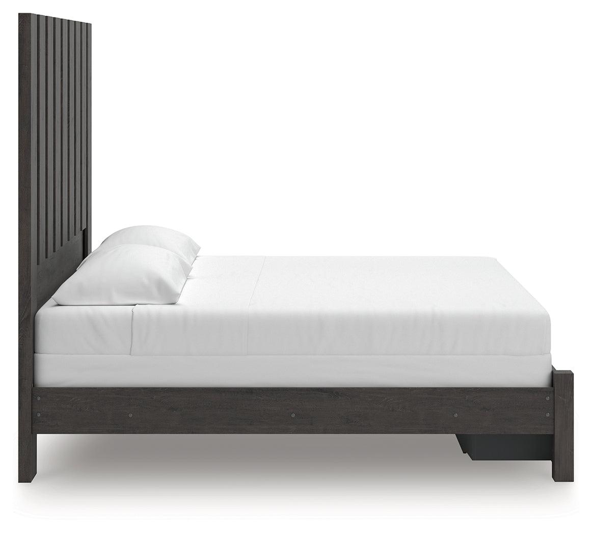 Fraluna Charcoal King Panel Storage Bed