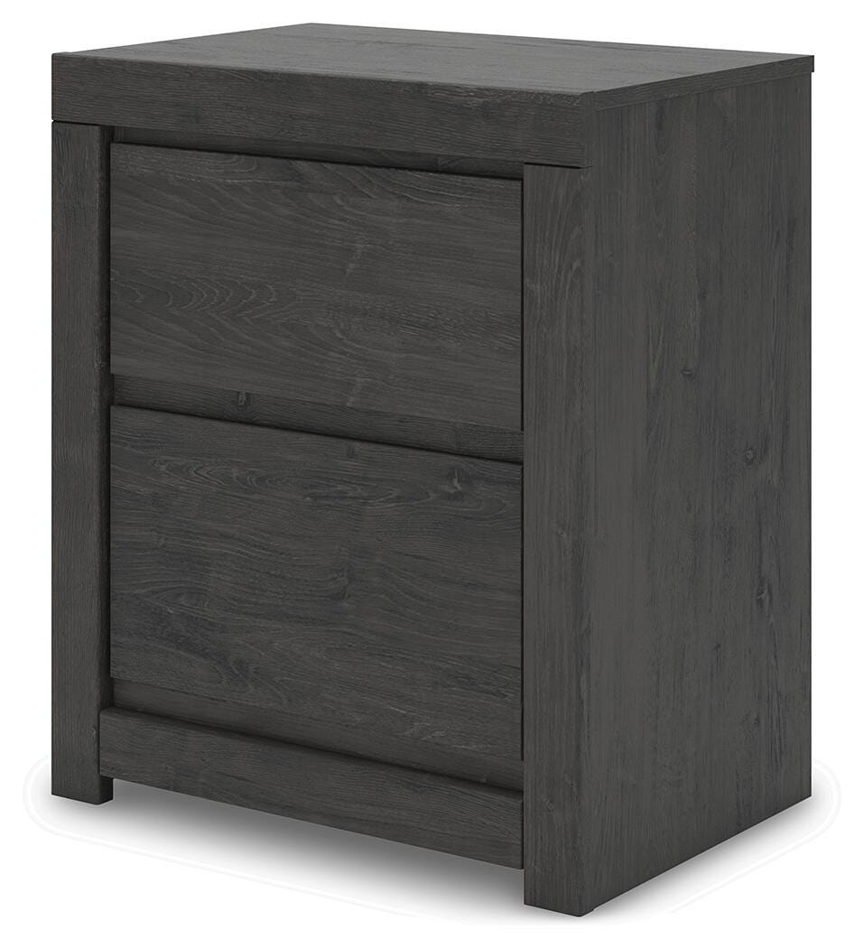 Fraluna Charcoal Panel Bedroom Set angled view