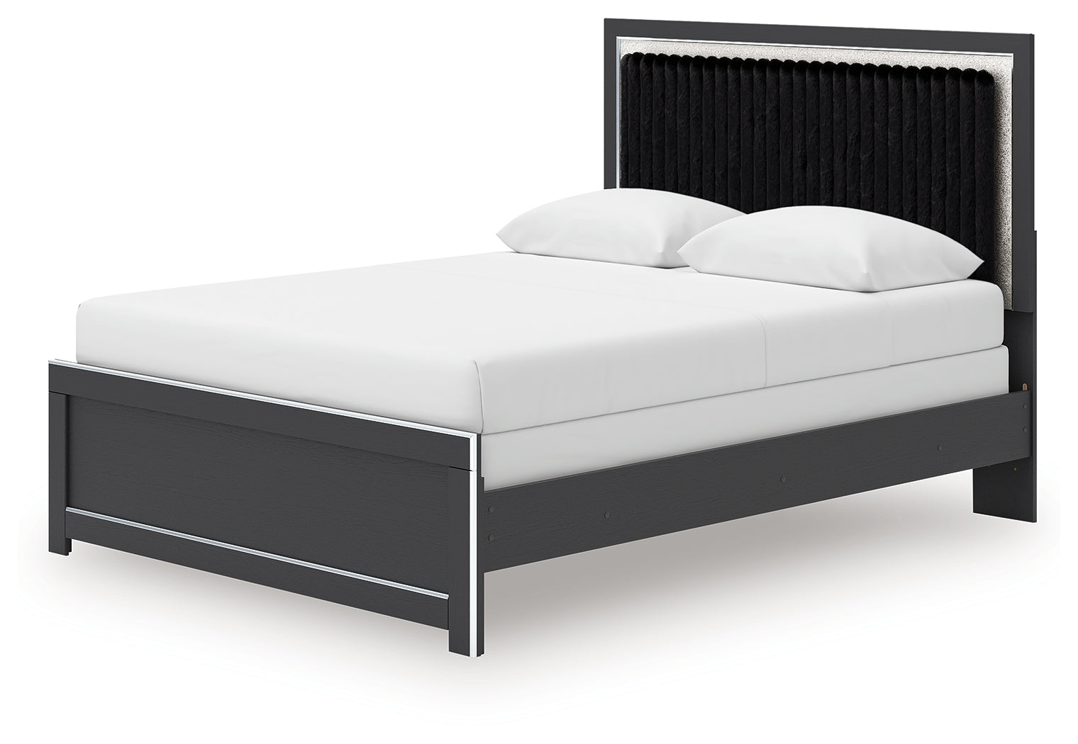 Zuraleus Black Queen Upholstered Panel Bed