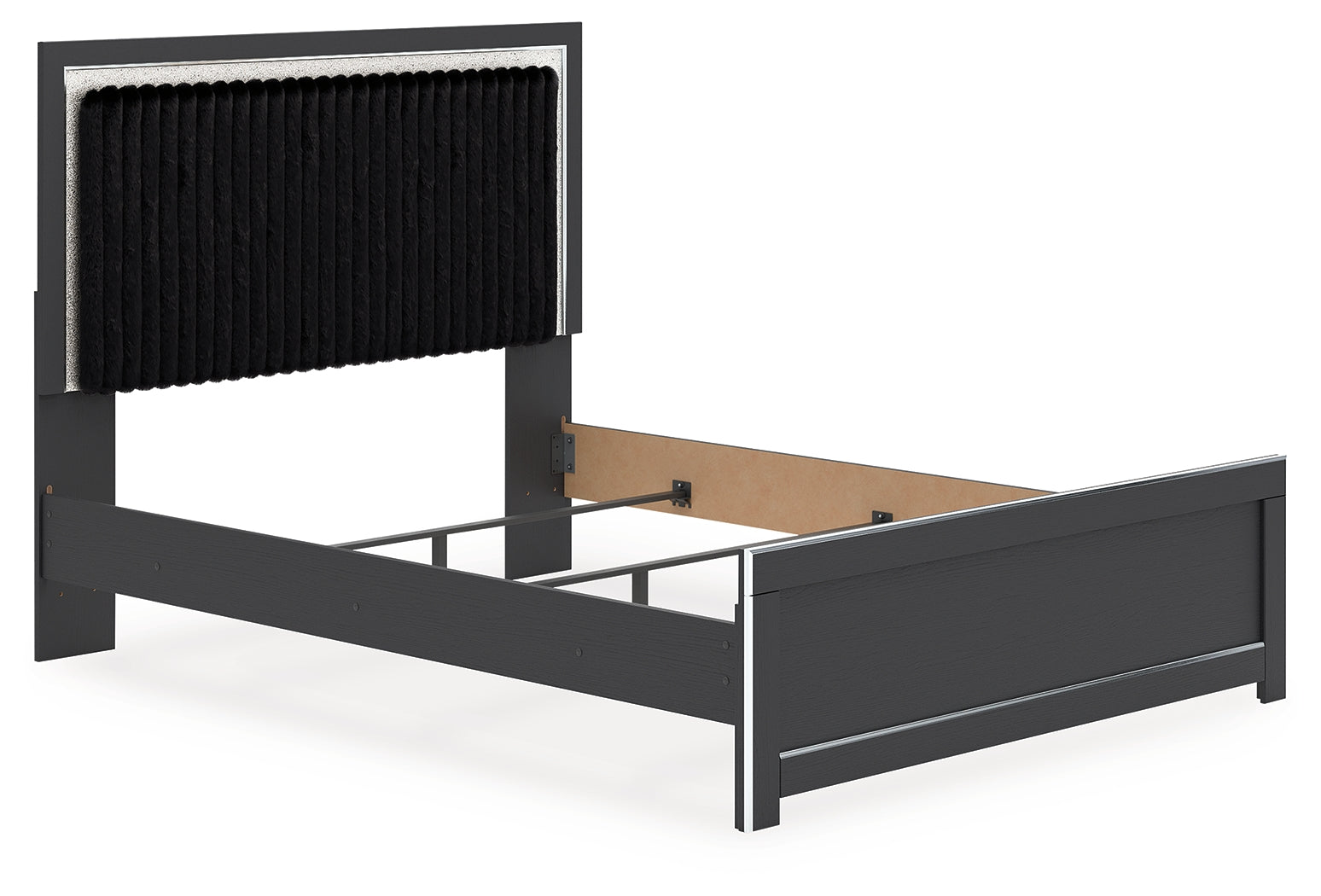 Zuraleus Black Queen Upholstered Panel Bed