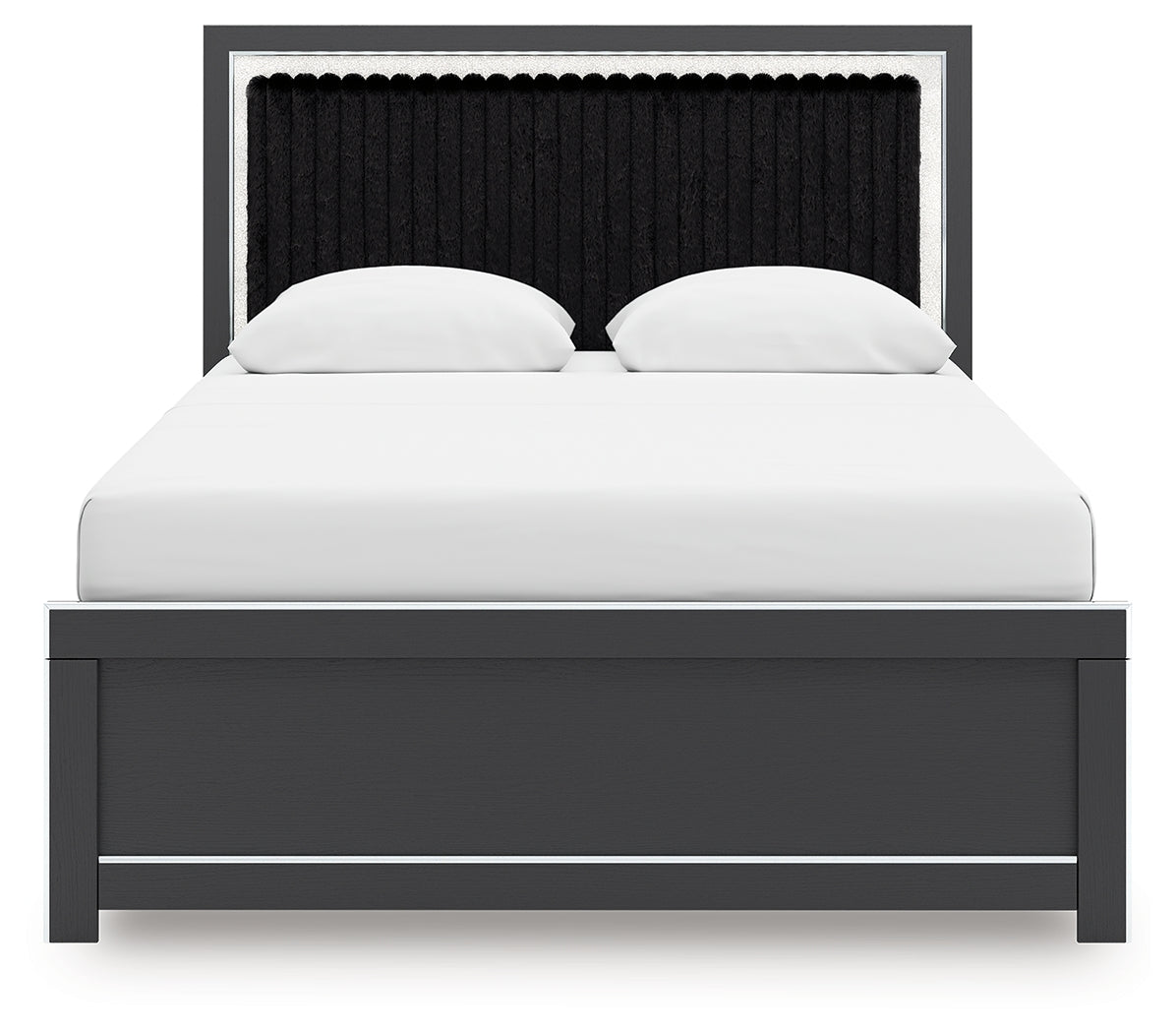 Zuraleus Black Queen Upholstered Panel Bed