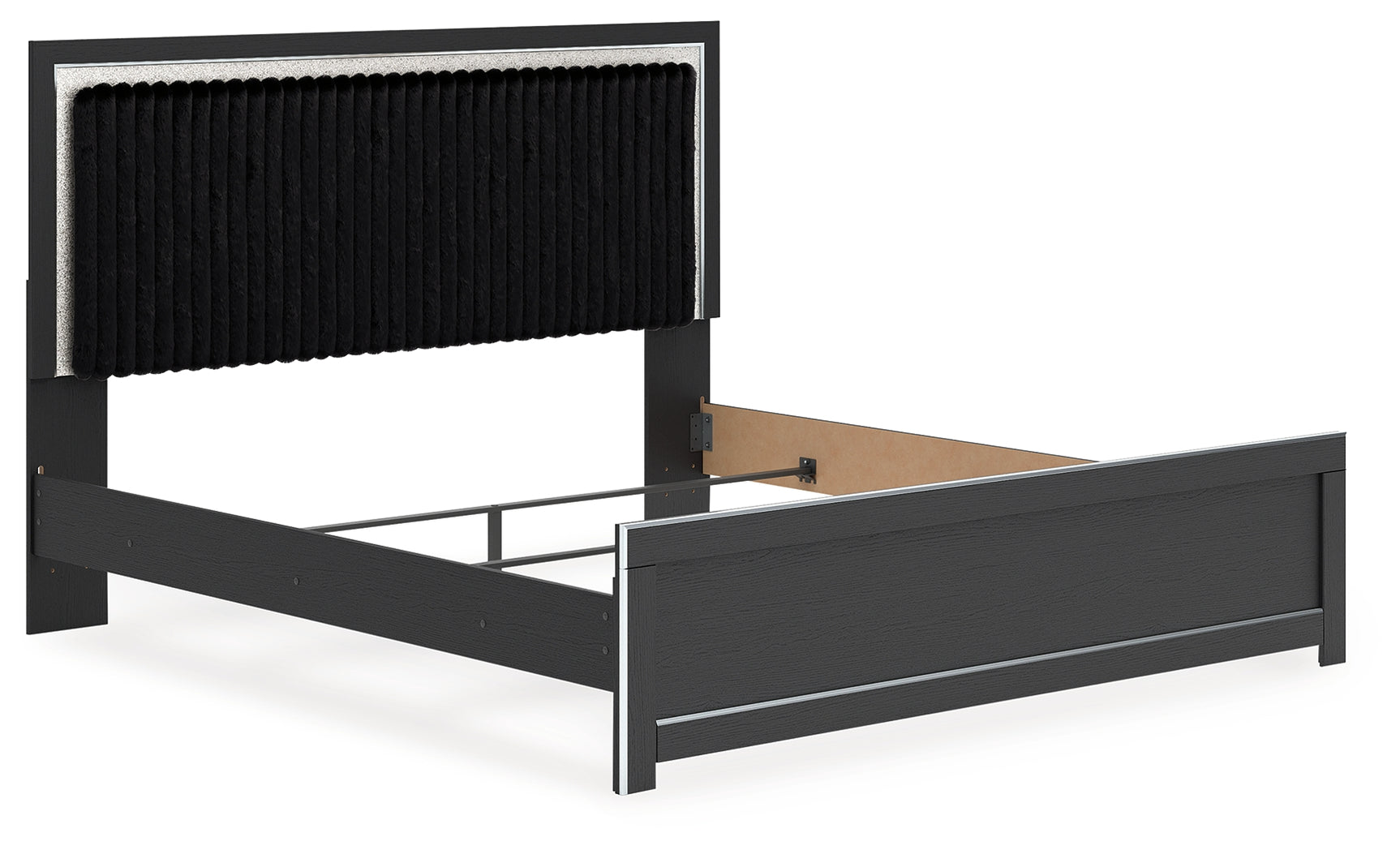 Zuraleus Black King Upholstered Panel Bed