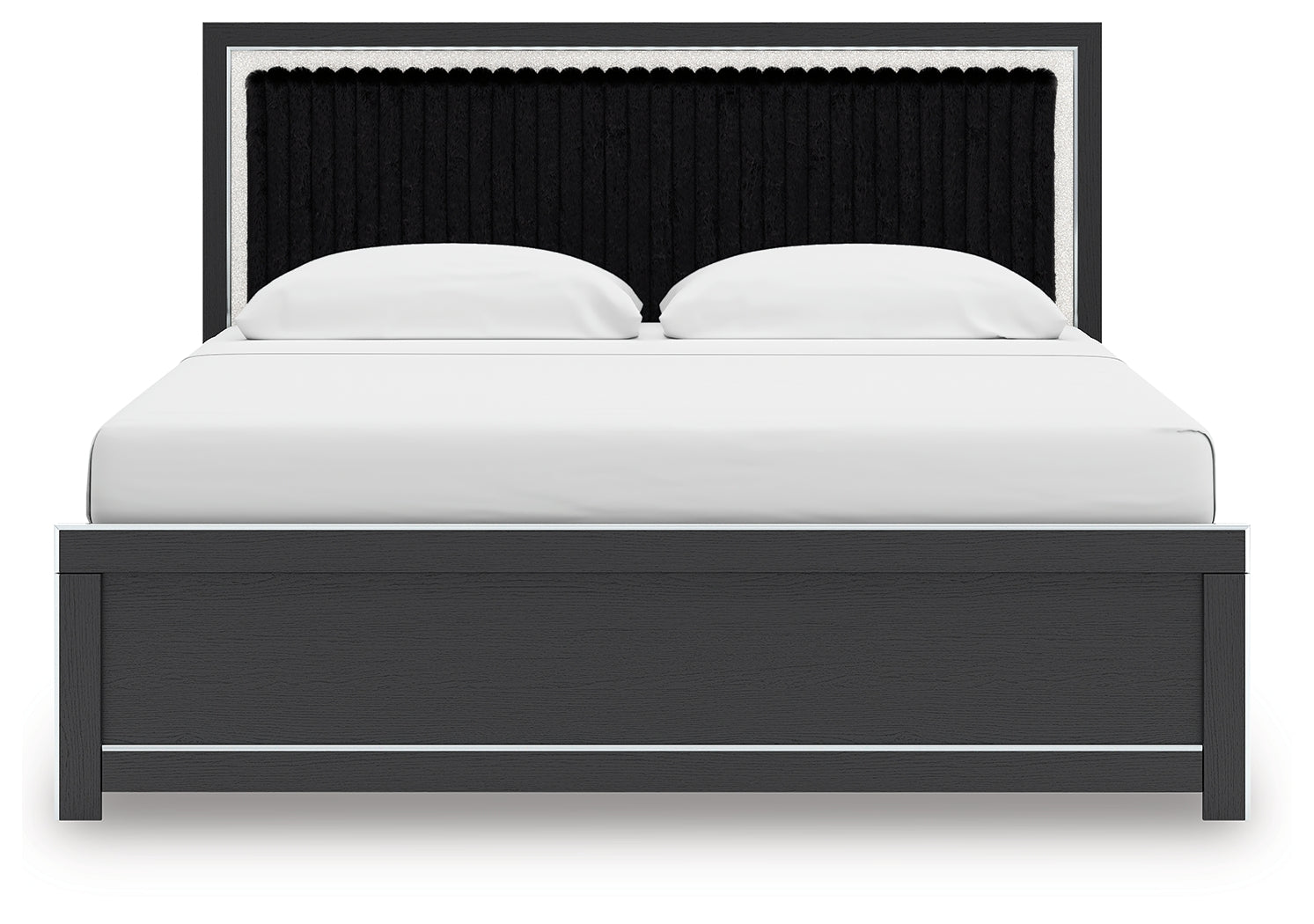 Zuraleus Black King Upholstered Panel Bed