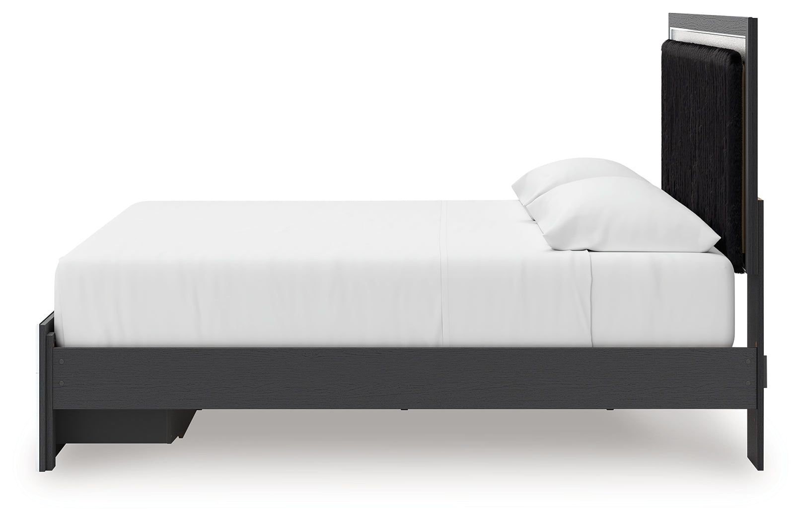Zuraleus Black King Upholstered Panel Storage Bed