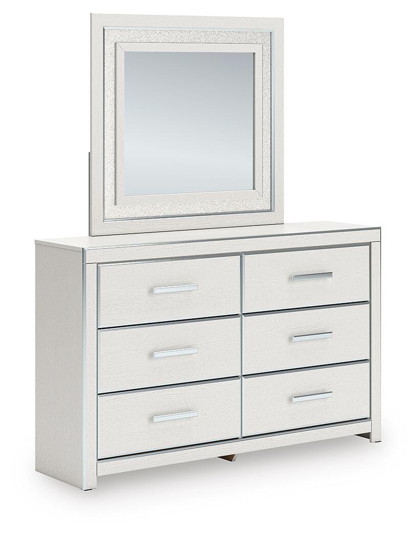 Zuraleus White Upholstered Panel Bedroom Set 2 angled view