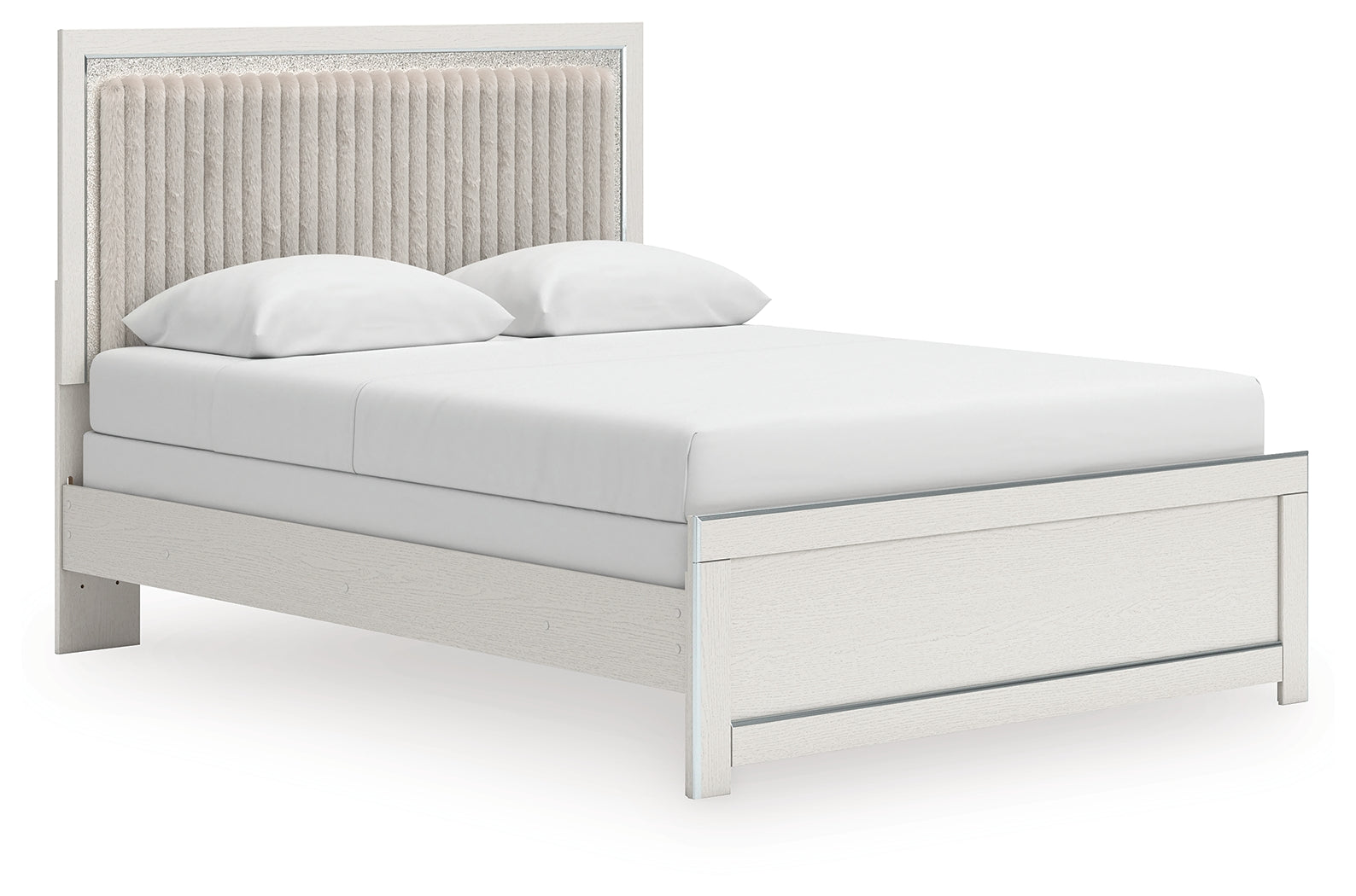 Zuraleus White Queen Upholstered Panel Bed