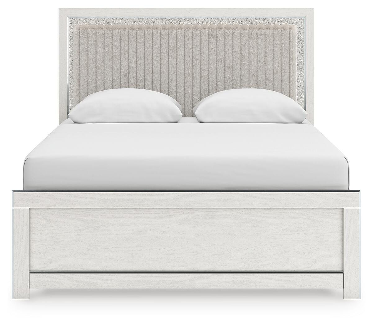Zuraleus White Upholstered Panel Bedroom Set 2 view 3