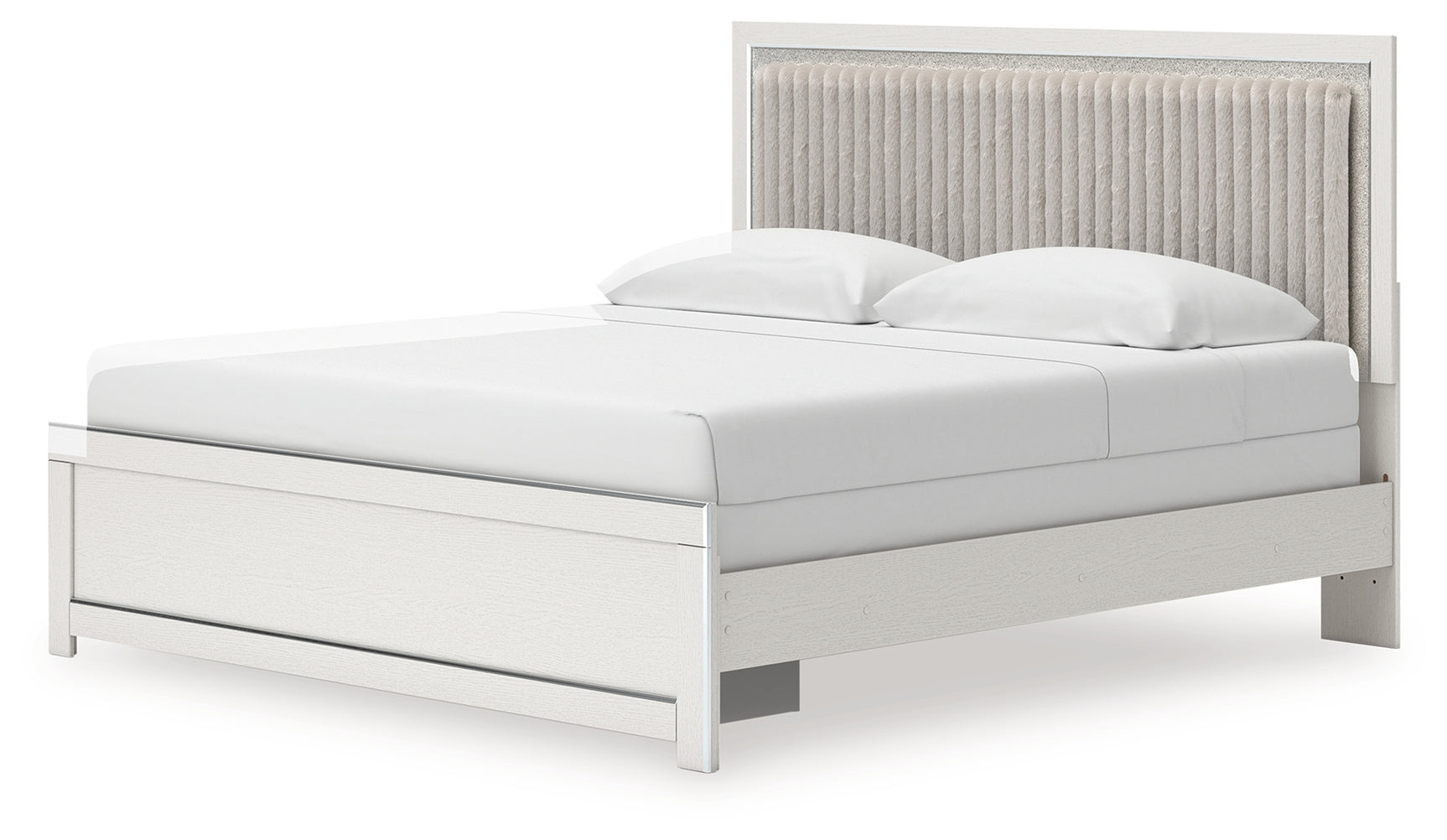 Zuraleus White King Upholstered Panel Bed