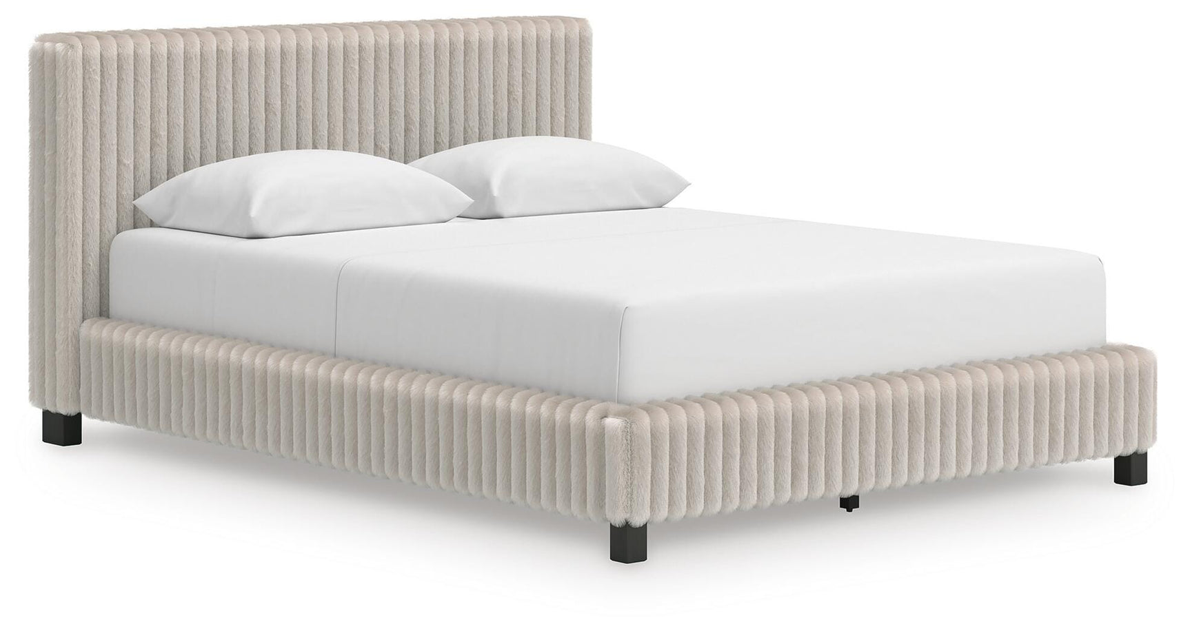 Zuraleus White Upholstered Bedroom Set angled view