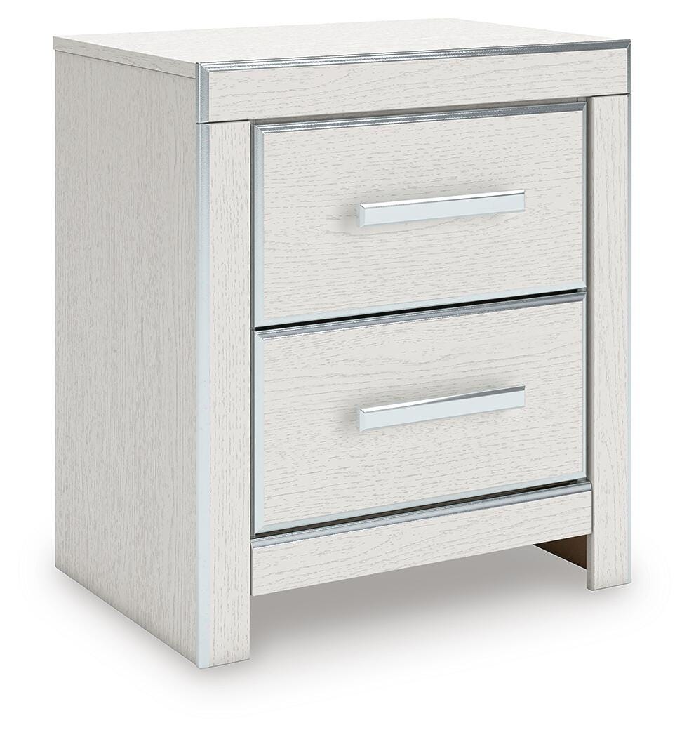 Zuraleus White Upholstered Bedroom Set angled view