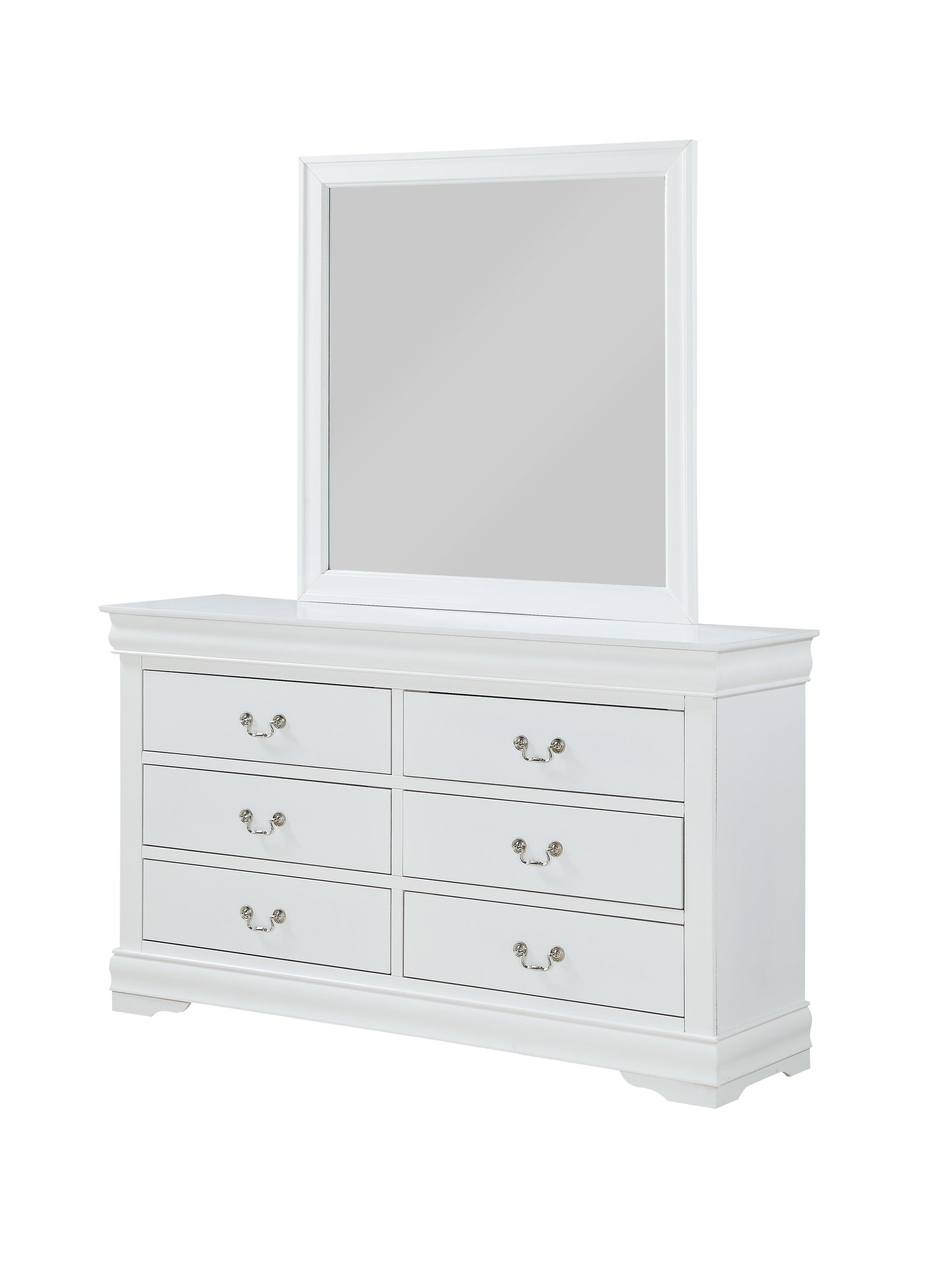 Louis Philip White Classic And Modern, Solid Hardwood Twin Sleigh Bed - Ella Furniture