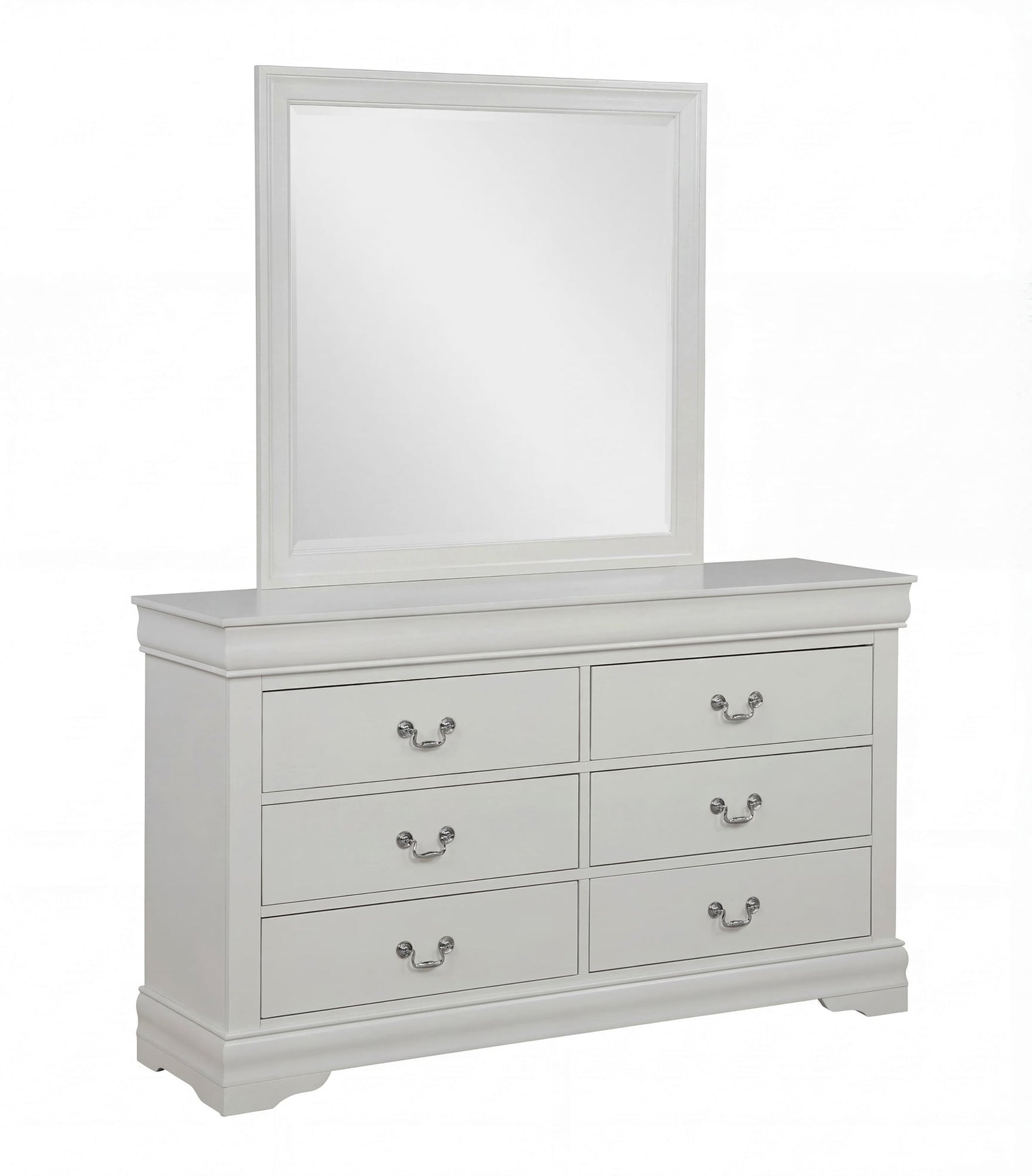 Louis Philip Greige Dresser and Mirror from Ella Furniture