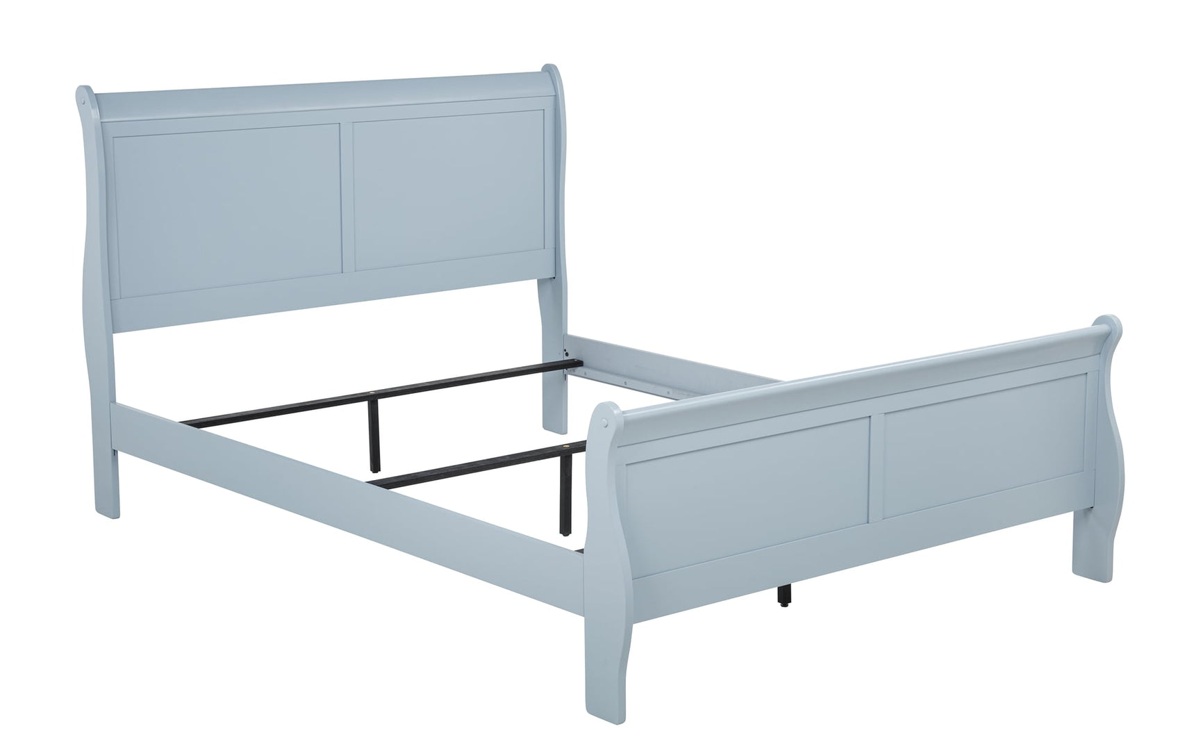 Louis Philip Blue Sleigh Panel King Bed view 3