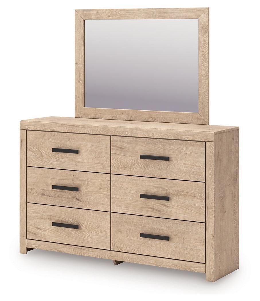 Sanginlane Tan Dresser and Mirror
