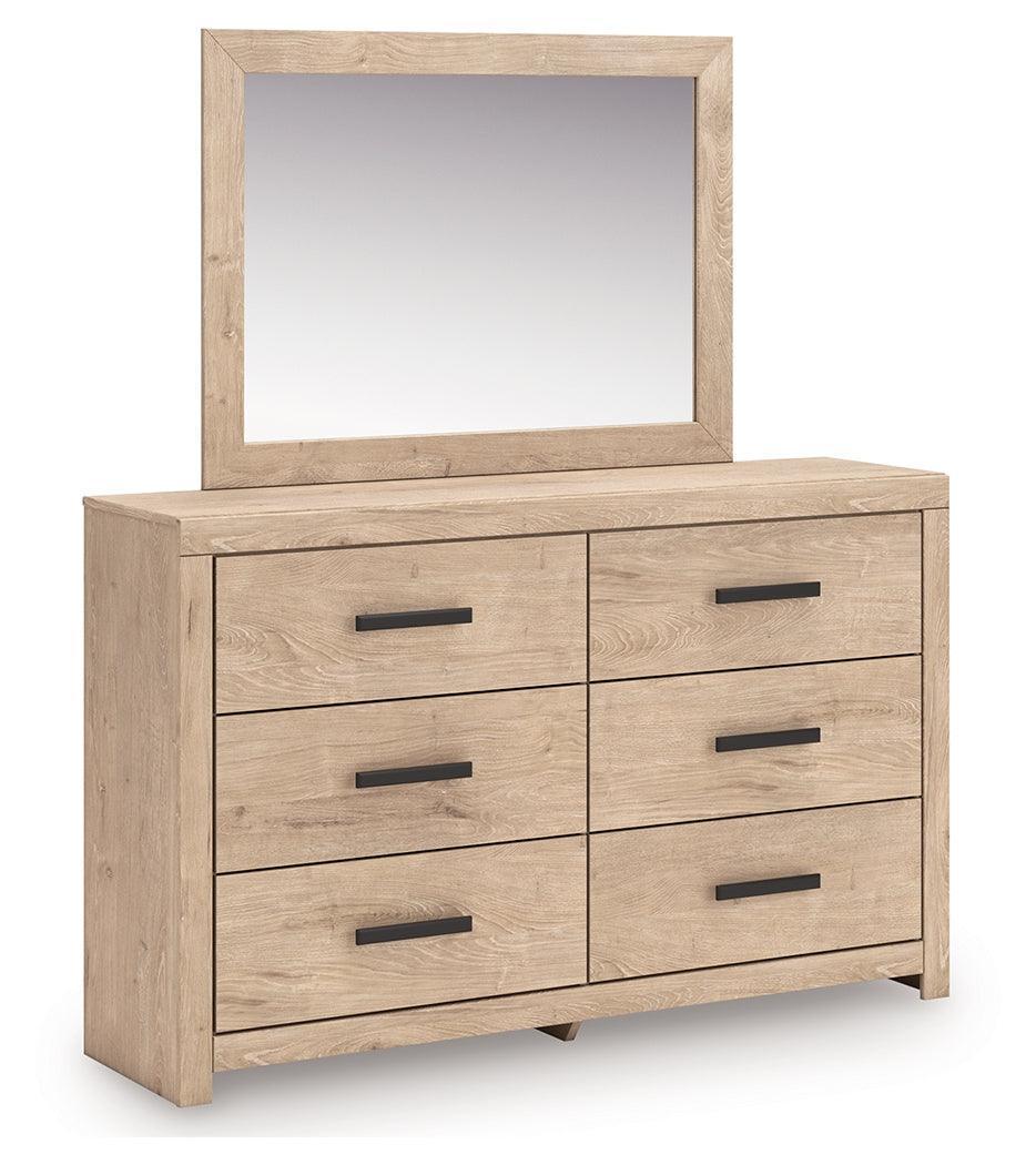 Sanginlane Tan Dresser and Mirror
